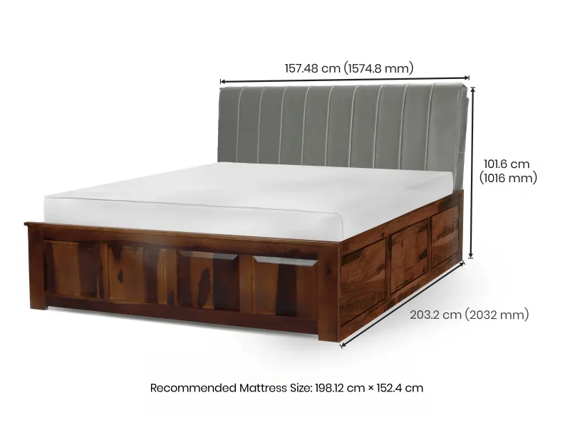 Regal Queen Hydraulic Storage Bed Bed in Grey Leatherite
